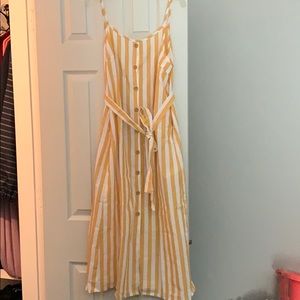 Yellow stripped summer dress